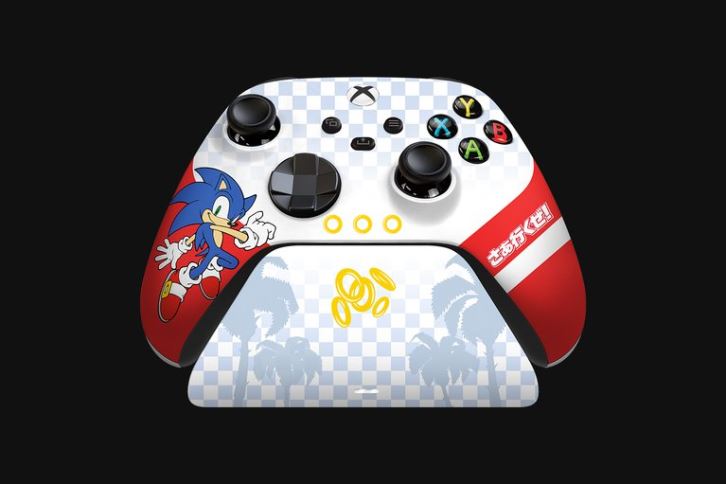 consola un color Razer Controlador inalámbrico Sonic The Hedgehog y soporte de carga rápida para Xbox. LTD6Z167